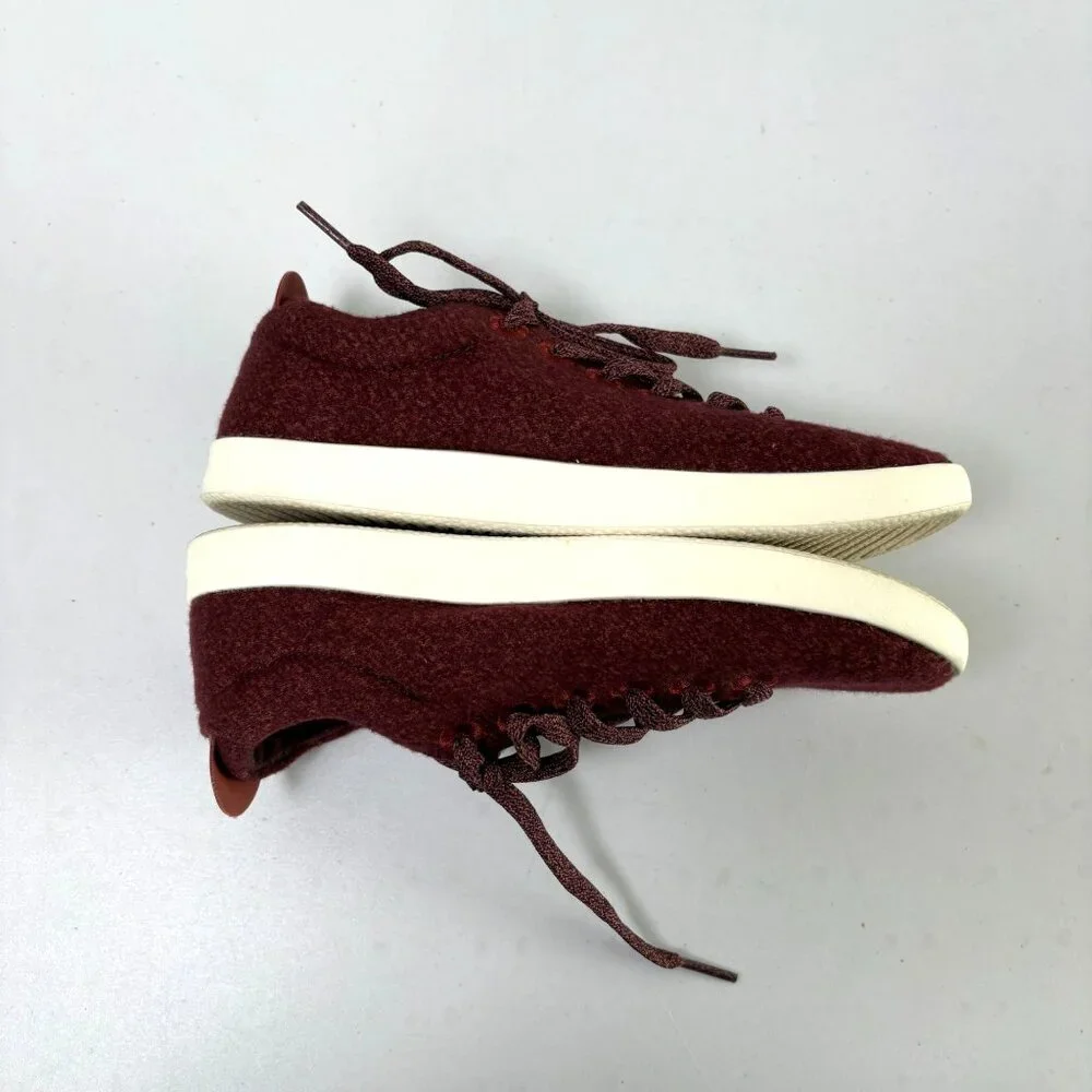 Allbirds WP Wool Pipers Shoes Womens 6 Burgundy Low Top Comfort Lace Sneakers - Picture 8 of 11